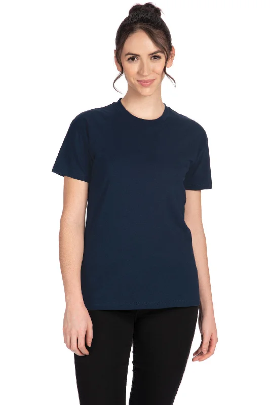 floral holiday t-shirts -Next Level Womens Relaxed Short Sleeve Crewneck T-Shirt - Midnight Navy Blue