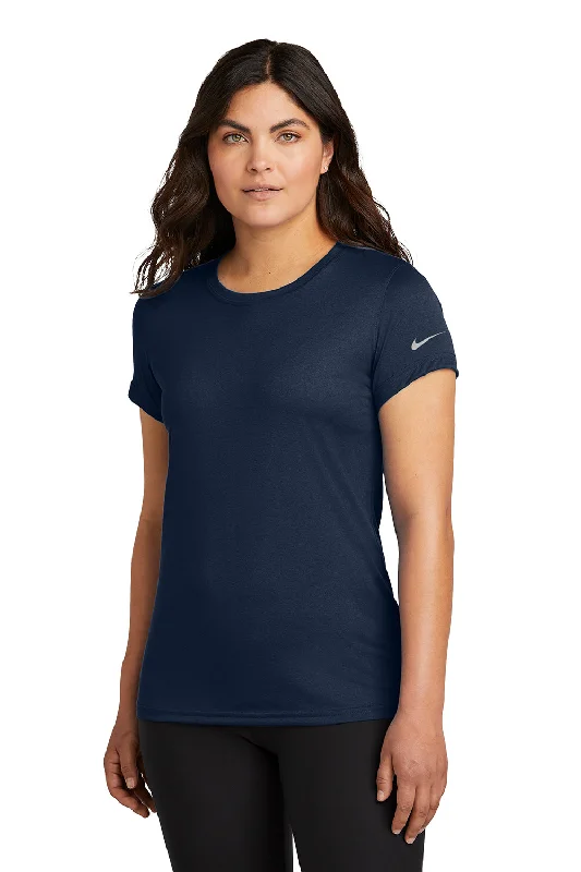 black kids t-shirts -Nike Womens rLegend Dri-Fit Moisture Wicking Short Sleeve Crewneck T-Shirt - College Navy Blue