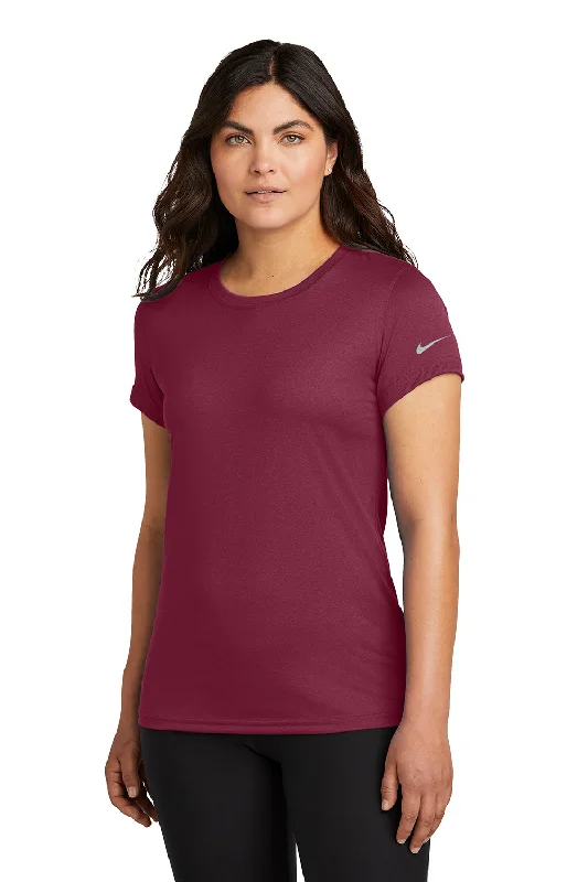 organic eco t-shirts -Nike Womens rLegend Dri-Fit Moisture Wicking Short Sleeve Crewneck T-Shirt - Team Maroon