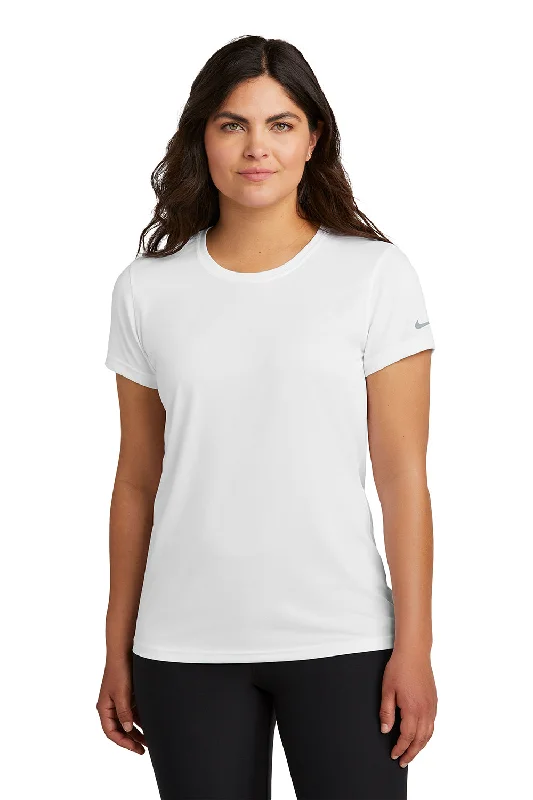 gaming eco t-shirts -Nike Womens rLegend Dri-Fit Moisture Wicking Short Sleeve Crewneck T-Shirt - White