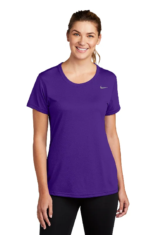 casual kids t-shirts -Nike Womens Team rLegend Dri-Fit Moisture Wicking Short Sleeve Crewneck T-Shirt - Court Purple