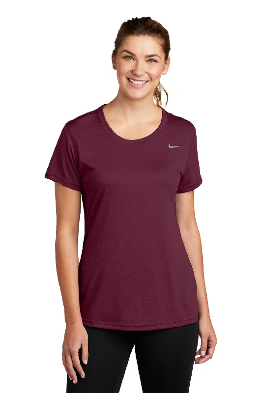 organic kids t-shirts -Nike Womens Team rLegend Dri-Fit Moisture Wicking Short Sleeve Crewneck T-Shirt - Deep Maroon