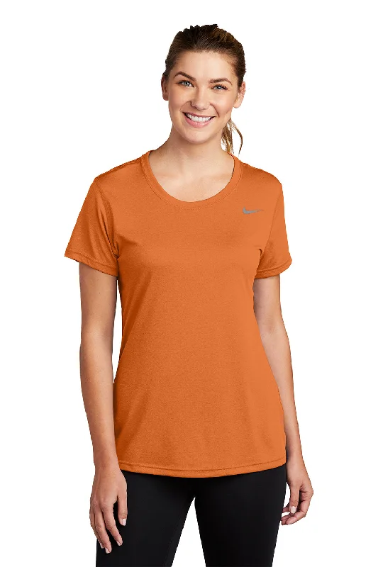 muscle kids t-shirts -Nike Womens Team rLegend Dri-Fit Moisture Wicking Short Sleeve Crewneck T-Shirt - Desert Orange