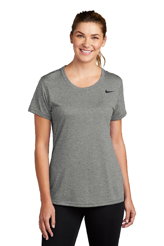 abstract kids t-shirts -Nike Womens Team rLegend Dri-Fit Moisture Wicking Short Sleeve Crewneck T-Shirt - Heather Carbon Grey