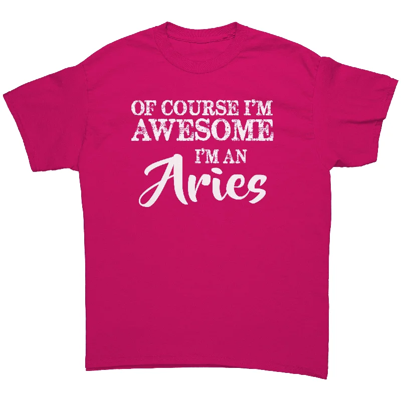 baseball kids t-shirts -Of Course I'm Awesome, I'm an Aries Unisex T-Shirt