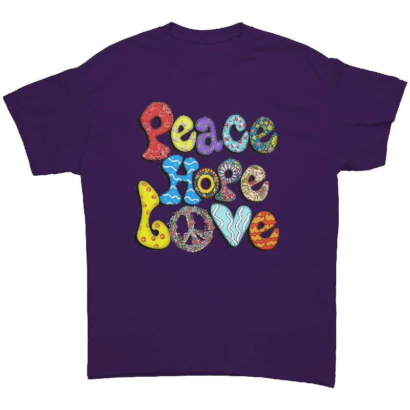 patriotic travel t-shirts -PEACE HOPE LOVE Unisex T-Shirt