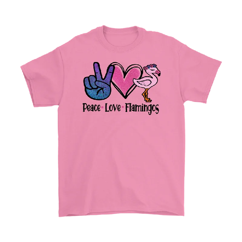 workout t-shirts breathable -PEACE LOVE FLAMINGOS Men's or Women's T-Shirt