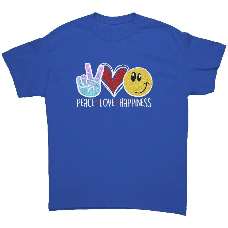 neon t-shirts vibrant -PEACE LOVE HAPPINESS Unisex T-Shirt