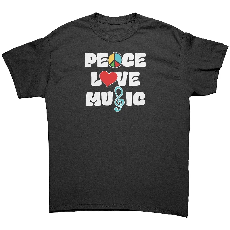 tie-dye t-shirts women -PEACE LOVE MUSIC Unisex T-Shirt