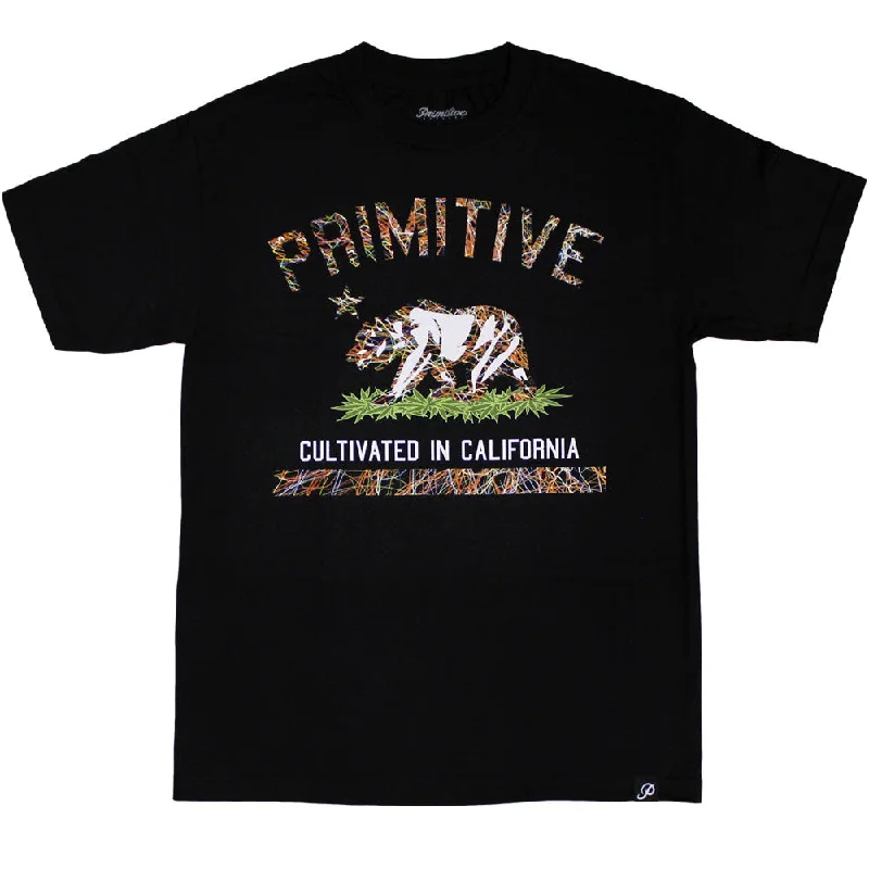 eco funny graphic t-shirts -Primitive Apparel Cultivated Blaze T-Shirt Black