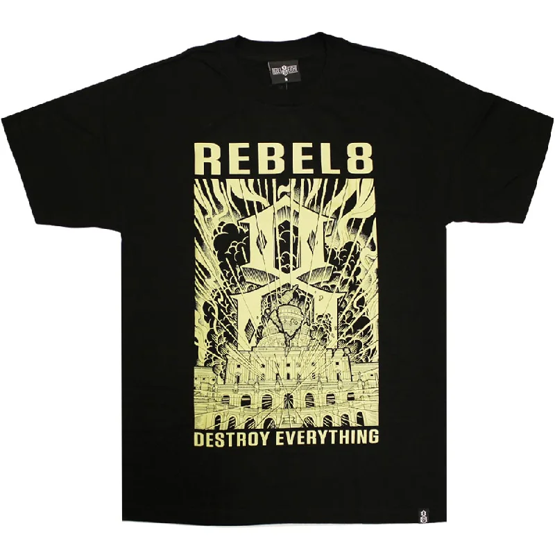 neon cotton t-shirts -Rebel8 Capitol 8 Men's T-shirt Black