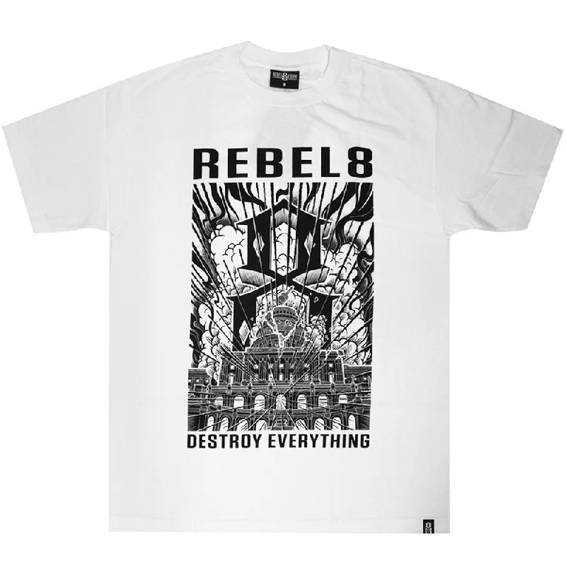 floral cotton t-shirts -Rebel8 Capitol 8 Men's T-shirt White