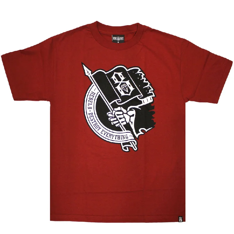 organic cotton graphic t-shirts -Rebel8 Destroy Everything Men's T-shirt Cardinal