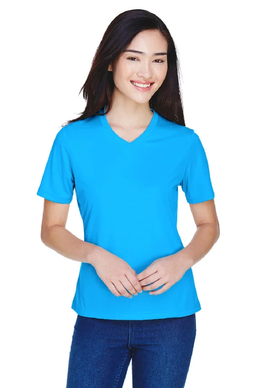 oversized eco t-shirts -Team 365 Womens Zone Performance Moisture Wicking Short Sleeve V-Neck T-Shirt - Electric Blue