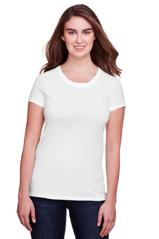 casual oversized t-shirts -Threadfast Apparel Womens Short Sleeve Crewneck T-Shirt - Solid White