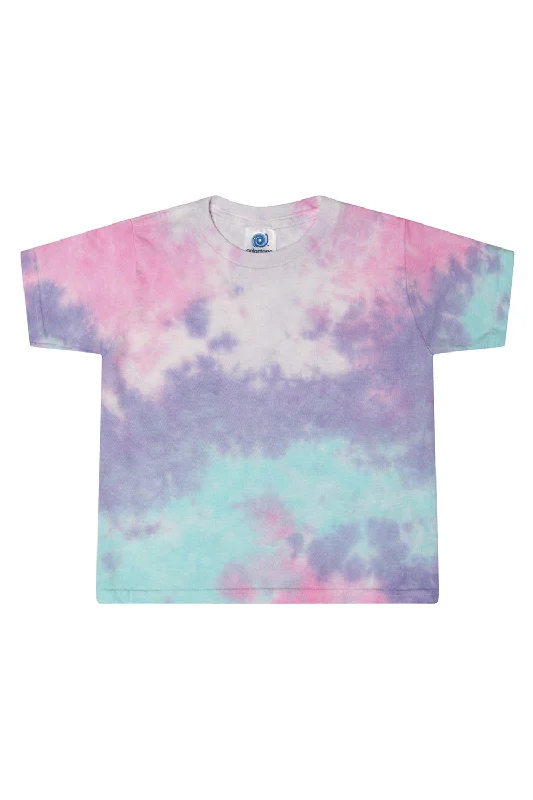 patriotic eco t-shirts -Tie-Dye Womens Cropped Short Sleeve Crewneck T-Shirt - Cotton Candy