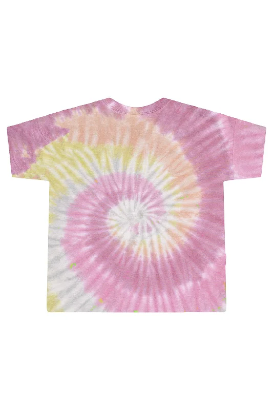 abstract eco t-shirts -Tie-Dye Womens Cropped Short Sleeve Crewneck T-Shirt - Desert Rose