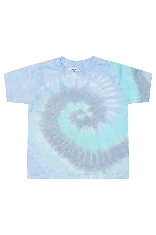 baseball eco t-shirts -Tie-Dye Womens Cropped Short Sleeve Crewneck T-Shirt - Lagoon