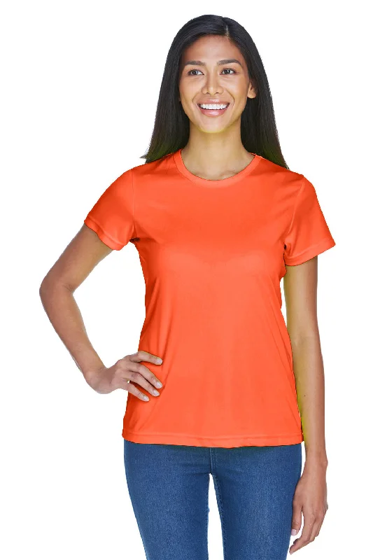 unisex graphic t-shirts -UltraClub Womens Cool & Dry Performance Moisture Wicking Short Sleeve Crewneck T-Shirt - Orange