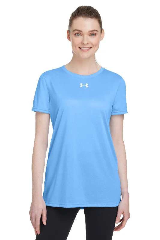 neon eco t-shirts -Under Armour Womens Team Tech Moisture Wicking Short Sleeve Crewneck T-Shirt - Carolina Blue