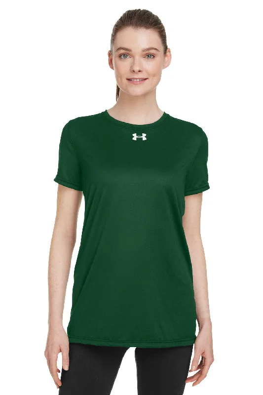 white eco t-shirts -Under Armour Womens Team Tech Moisture Wicking Short Sleeve Crewneck T-Shirt - Forest Green