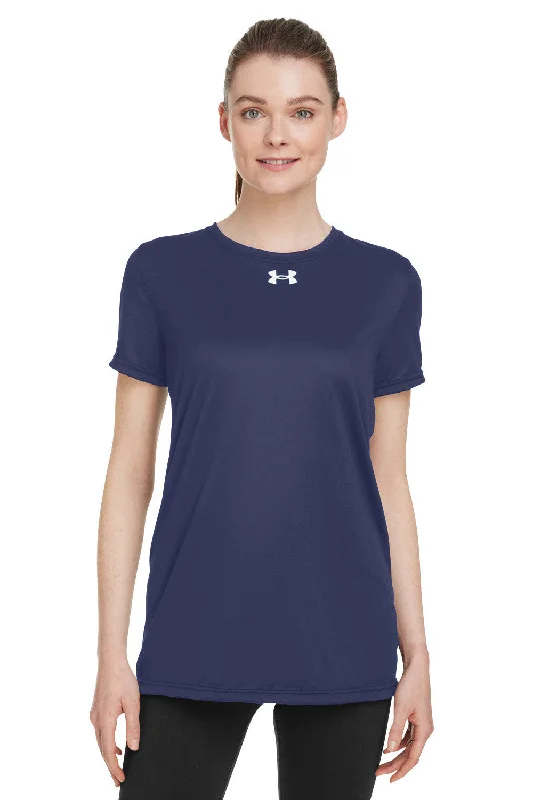 eco festival t-shirts -Under Armour Womens Team Tech Moisture Wicking Short Sleeve Crewneck T-Shirt - Midnight Navy Blue