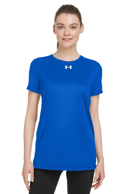 funny festival t-shirts -Under Armour Womens Team Tech Moisture Wicking Short Sleeve Crewneck T-Shirt - Royal Blue