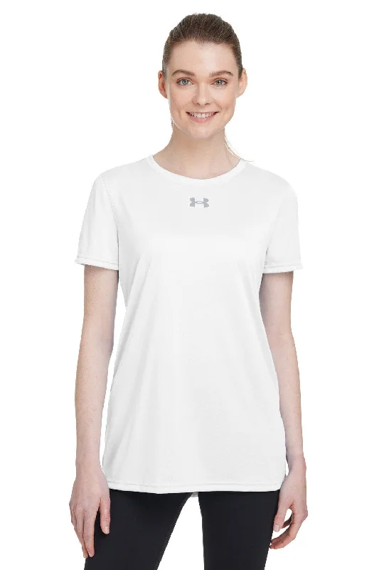 organic festival t-shirts -Under Armour Womens Team Tech Moisture Wicking Short Sleeve Crewneck T-Shirt - White