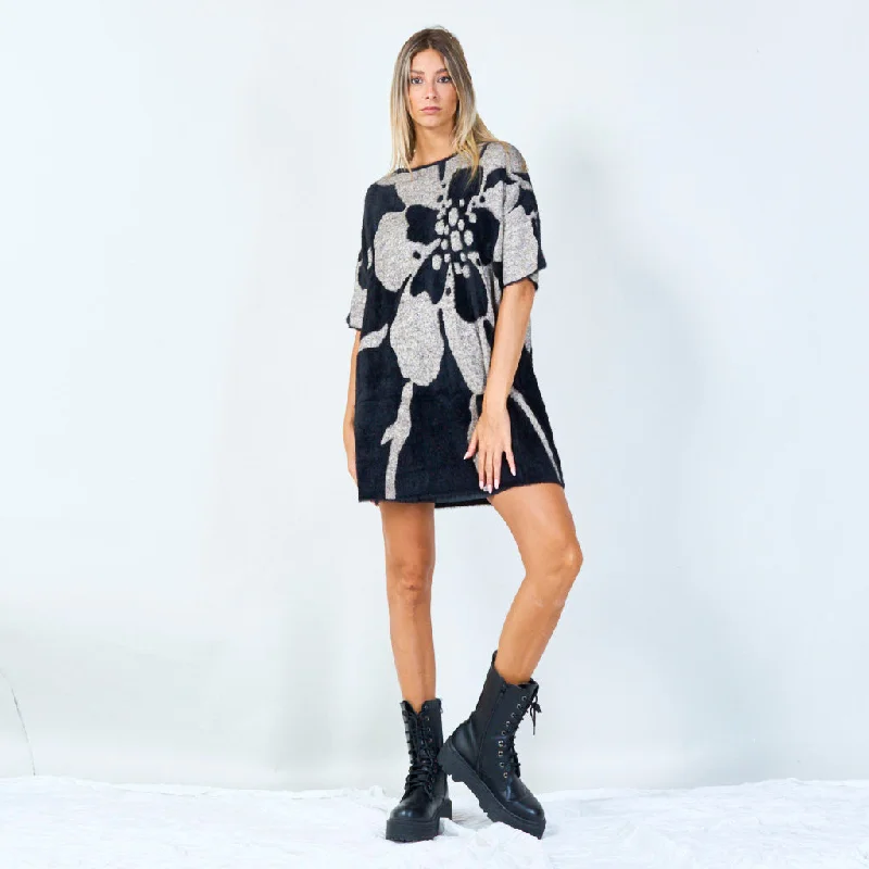 pullover sweater lightweight style -Jacket for high-performance jackets -Floral print oversized tunic sweater wholesale