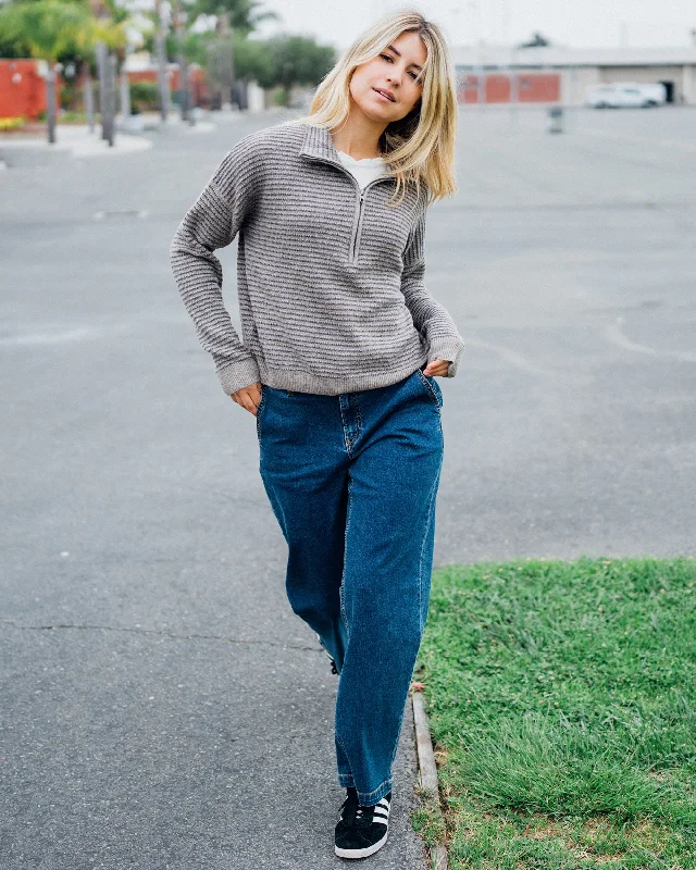 pullover sweater bow accents -Cardigan for chic transitional outfits -Sun Of Sand Sweater - Dark Grey