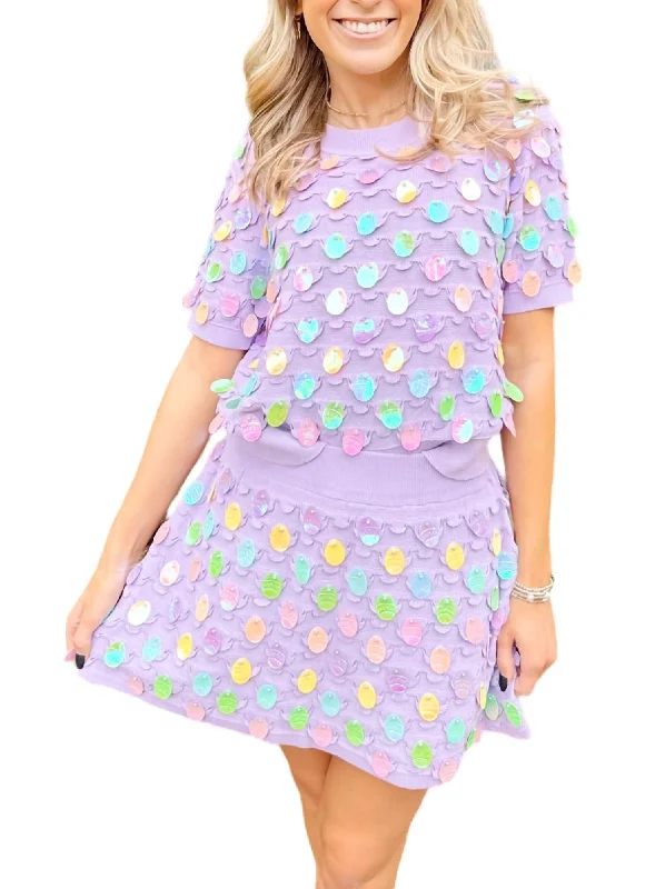 Skirts for family weekend looks -Easter Egg Skirt In Lavender