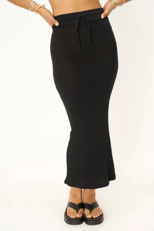 Skirts for everyday versatile looks -Love Like This Sweater Rib Maxi Skirt In Black