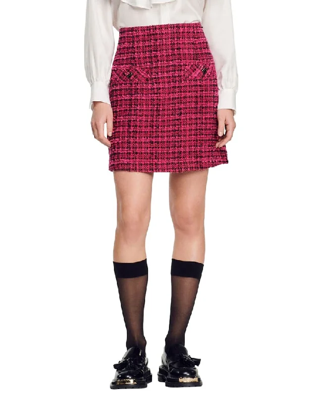 Skirts for cozy vacation fashion -Sandro Woven Skirt