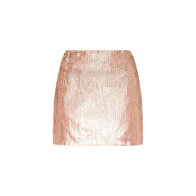 Skirts for beach vacation outfits -Women's Cecilia Sequin Skirt In Pink