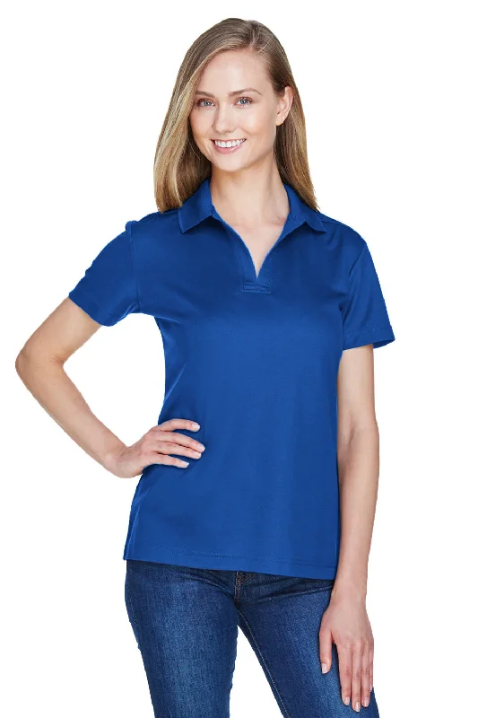 work blouses festive -Devon & Jones Womens CrownLux Performance Moisture Wicking Short Sleeve Polo Shirt - True Royal Blue