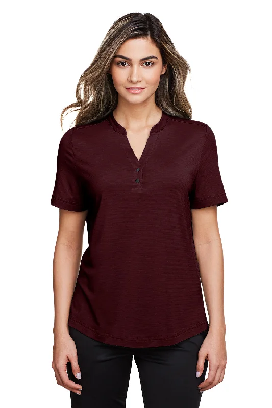 solid color blouses festive -North End Womens Jaq Performance Moisture Wicking Short Sleeve Polo Shirt - Burgundy