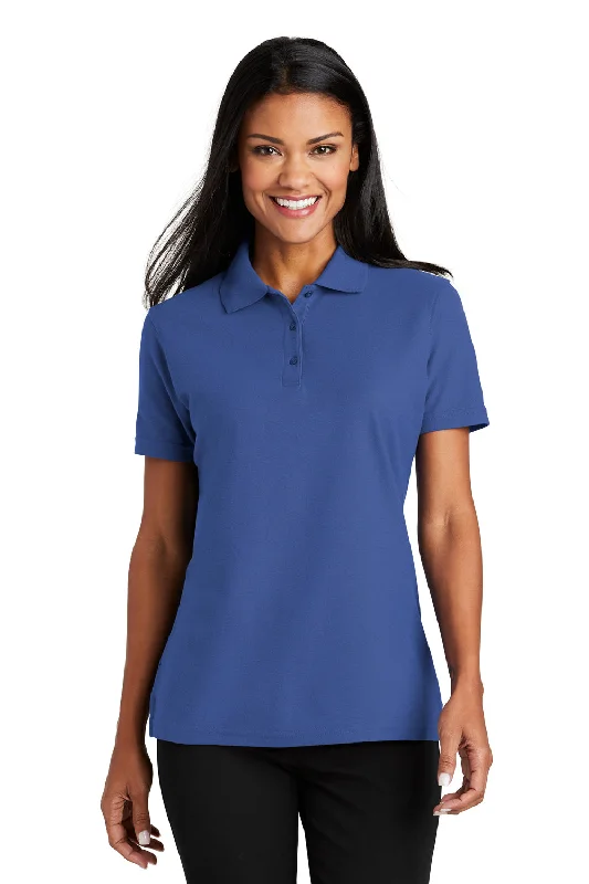 dress blouses evening -Port Authority Womens Moisture Wicking Short Sleeve Polo Shirt - Royal Blue