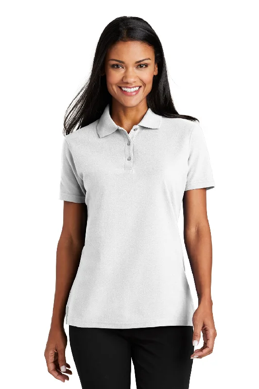 oversized shirts women -Port Authority Womens Moisture Wicking Short Sleeve Polo Shirt - White