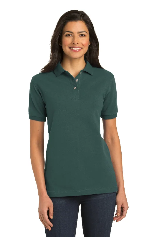 tunic shirts festive -Port Authority Womens Shrink Resistant Short Sleeve Polo Shirt - Dark Green - Closeout