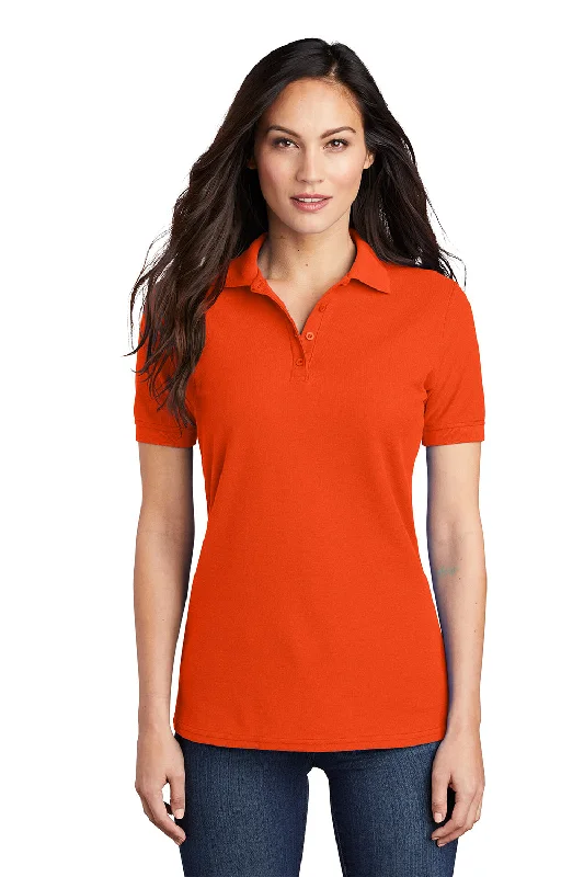 tailored blouses fitted -Port & Company Womens Core Stain Resistant Short Sleeve Polo Shirt - Orange