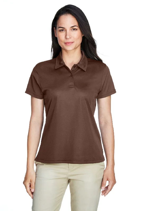 work shirts durable -Team 365 Womens Command Performance Moisture Wicking Short Sleeve Polo Shirt - Dark Brown