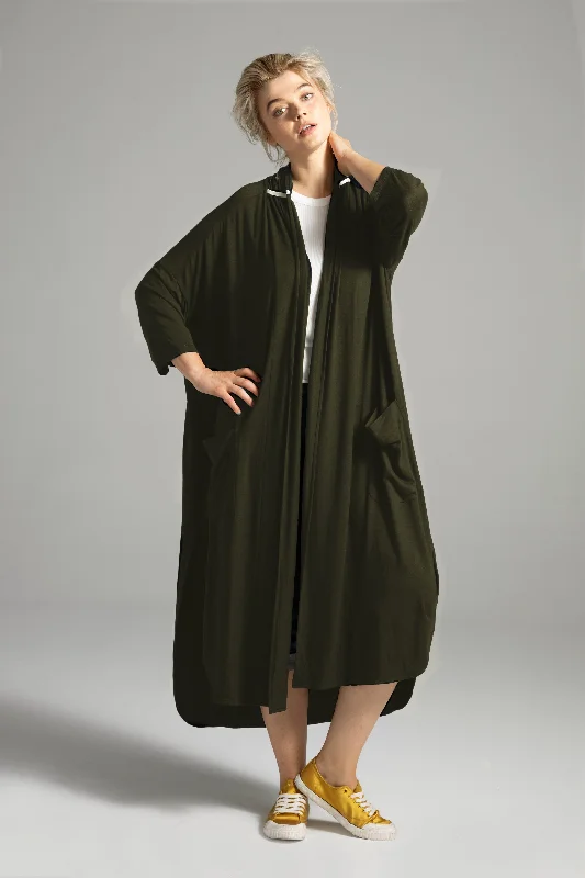 cardigan stylish warmth -Pullover sweater for festive family gatherings -Alena Duster // Moss Green