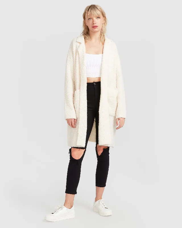 cardigan stylish layers -Pullover sweater for cozy moments at home -Days Go By Sustainable Blazer Cardigan - Cream