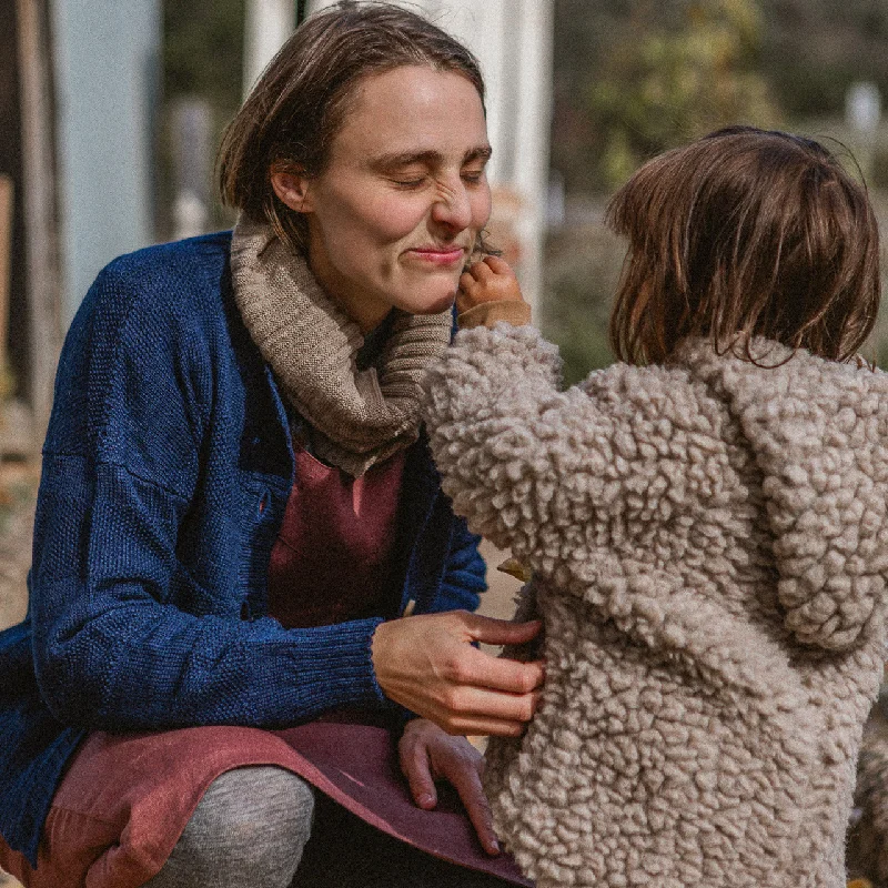 cardigan for cold evenings -Pullover sweater for laid-back cozy style -Everyday Cardigan - Alpaca/Merino - French Navy (9-12y+ Women 8-12)