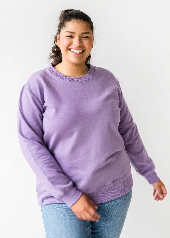 cardigan trendy knitwear -Pullover sweater for business casual -The Crewneck Sweatshirt in Lavender