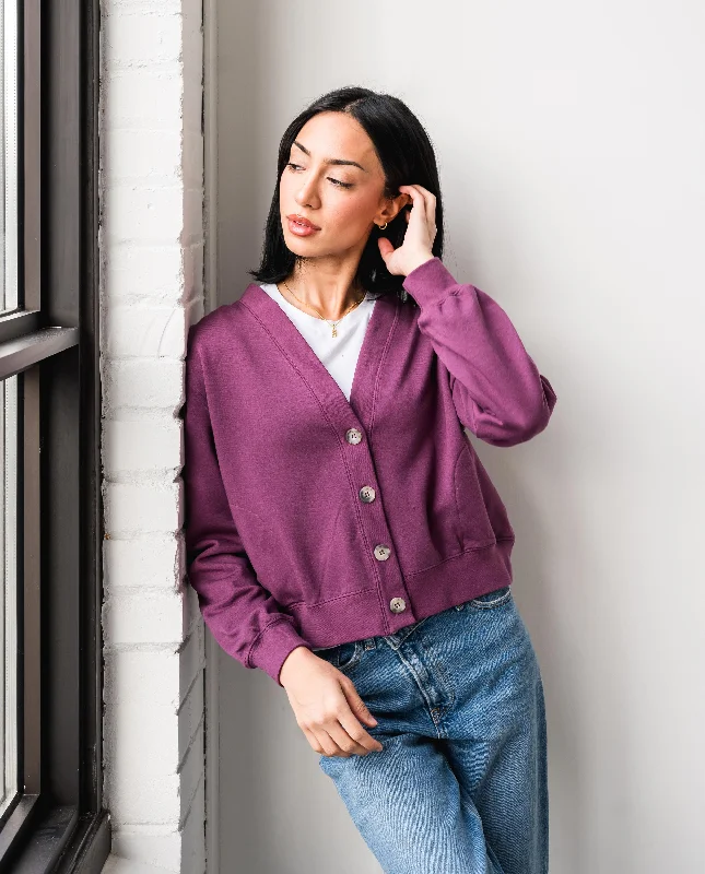 cardigan soft layers -Pullover sweater for minimalists -The Cropped Cardi in Poison