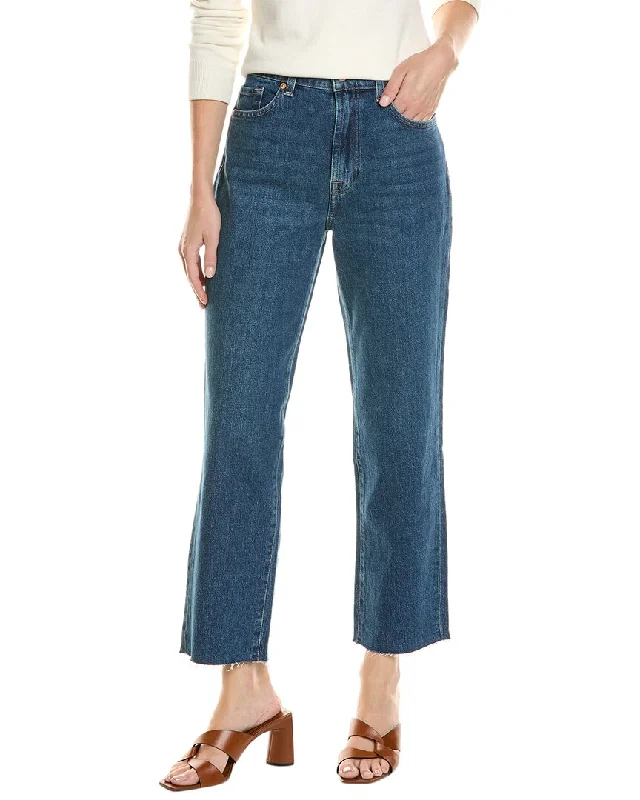 Pants for stylish brunch outfits -7 For All Mankind Logan Bluebell Stovepipe Jean