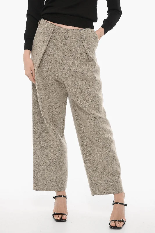 Pants for holiday family get-togethers -Ader Error Wool Blend Single Pleat Pants