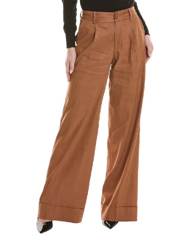 Pants for business dinner attire -alice + olivia Tomasa Linen-Blend Pant