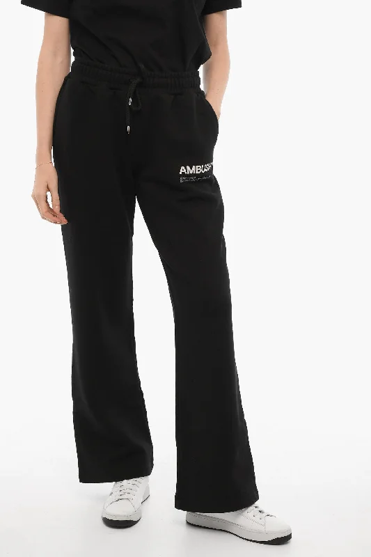 Pants for casual chic wear -Ambush Solid Color Sweat Pants with Printed Logo